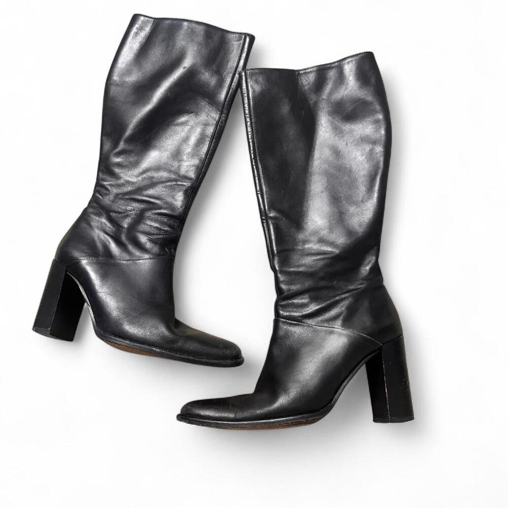 J Crew Vintage Black Women Long Boots Comfortable Beautiful Leather Madein Italy